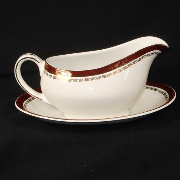 Vintage Gravy boat with underplate. Alfred Meakin UK Kingsdale - Picture 3 of 6